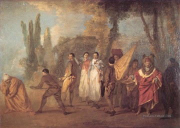 Quai je fait assassins maudits Jean Antoine Watteau classique rococo Peinture à l'huile
